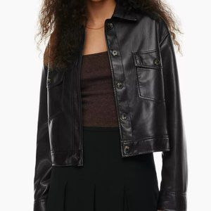 Aritzia Vegan Leather Shirt Jacket - Wilfred Autumn Shirt Jacket - Small